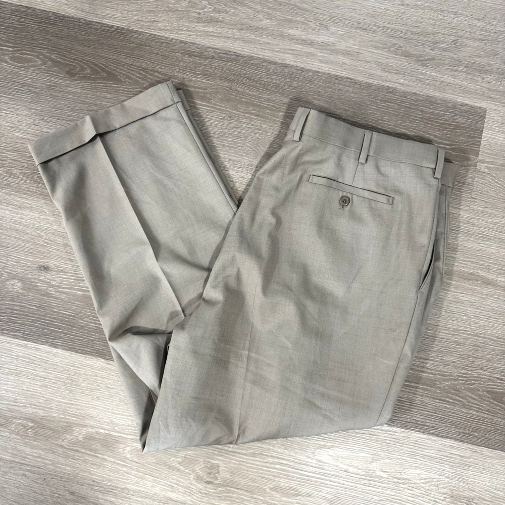 NWT Louis Raphael Rosso Red Tan Pleated‎ Cuffed Dress Pants Men's Size 42x30